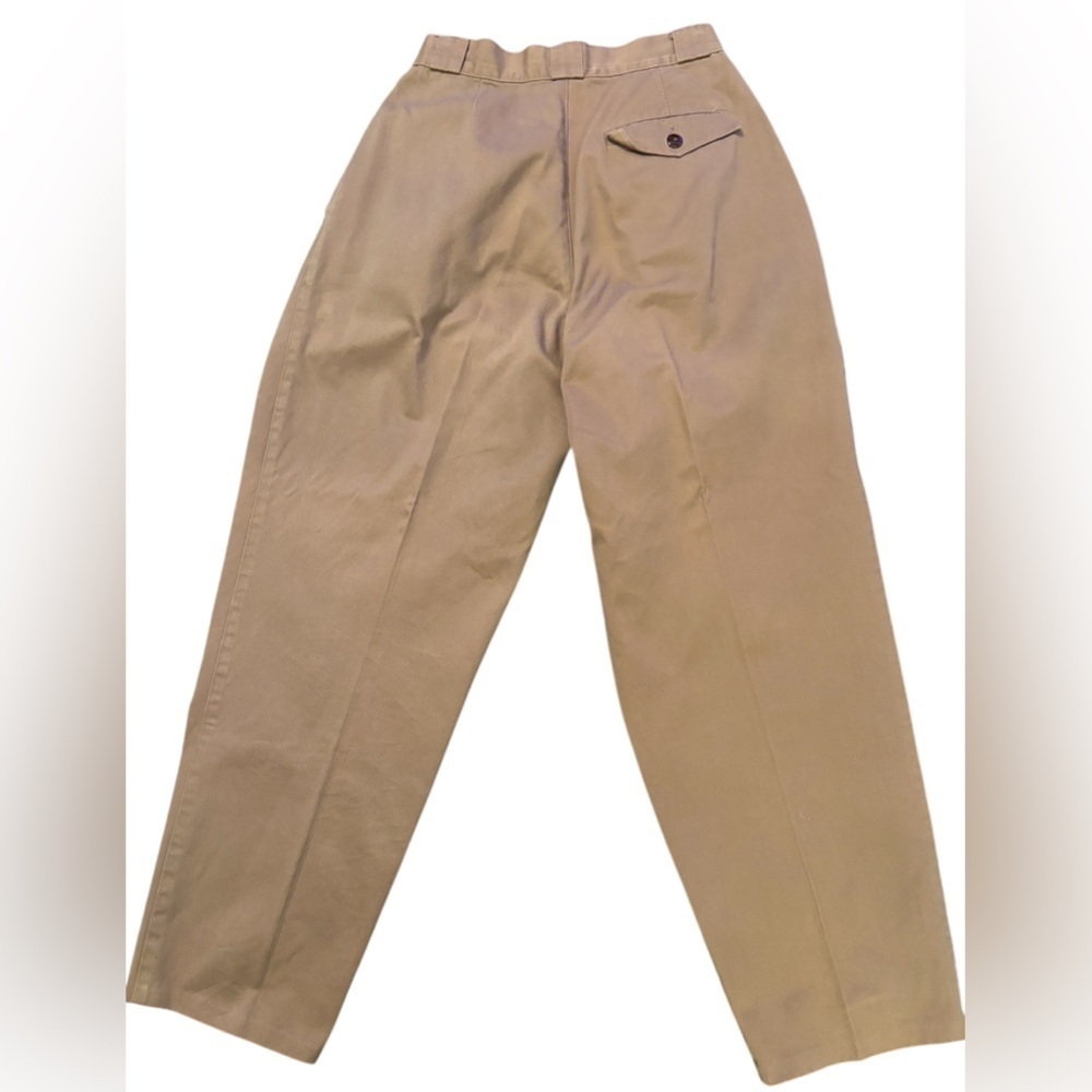 Y2K KHAKI HIGH WAIST CARGO PANTS PLEATED SLIGHT BARREL LEG BY MIXED BLUE SIZE 7 - Picture 3 of 15
